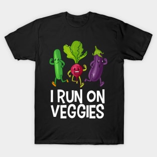 I Run On Veggies Vegan Vegetarian Gift T-Shirt